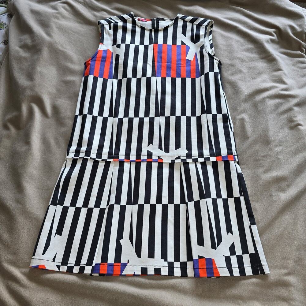 Arthur Arbesser x Yoox colorblock cotton drop waist sleeveless dress EUC size M